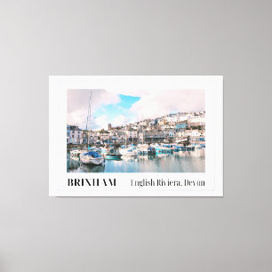 Brixham Harbour, Engelska Riviera, Devon Canvastryck