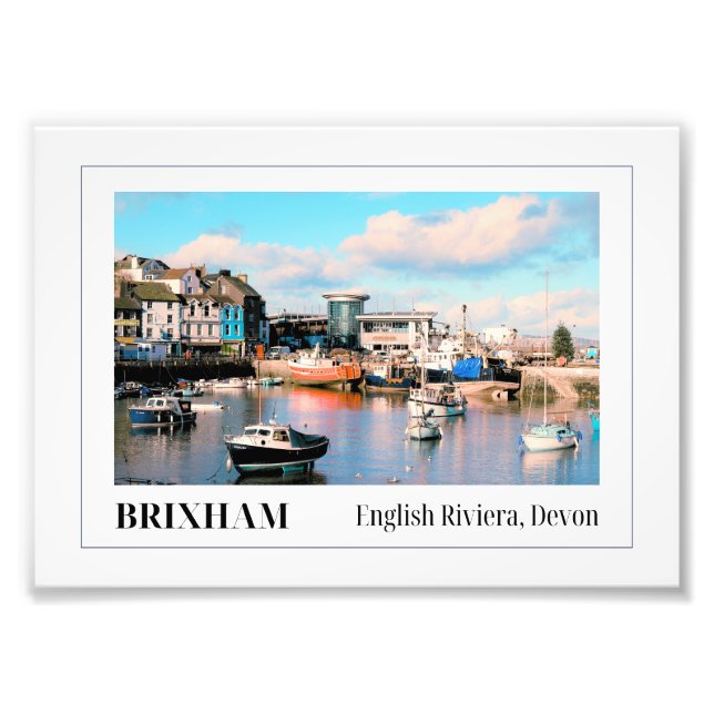 Brixham Harbour, Engelska Riviera, Devon Fototryck (Framsidan)
