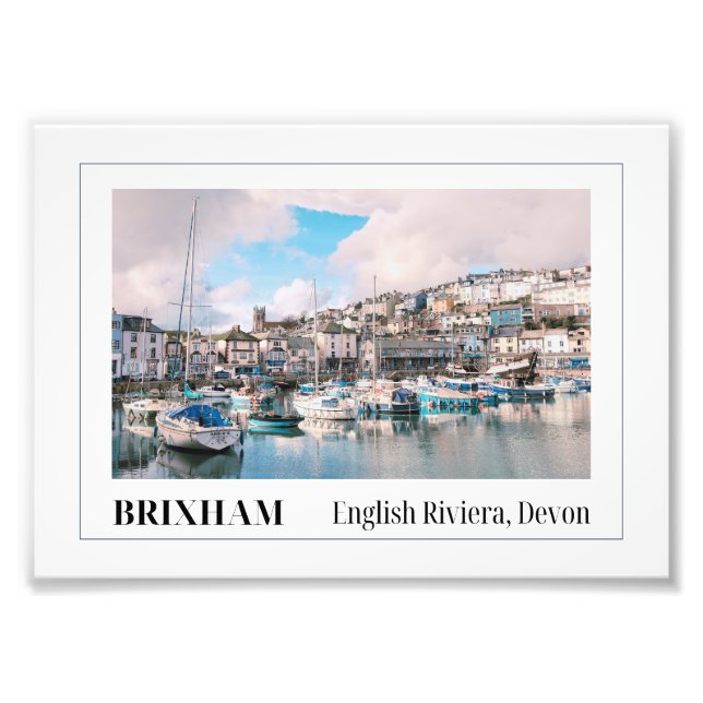 Brixham Harbour, Engelska Riviera, Devon Fototryck (Framsidan)