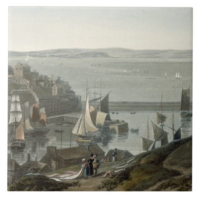 Brixham Torbay, Devon, från volym VIII av 'en Voy Kakelplatta (Framsidan)
