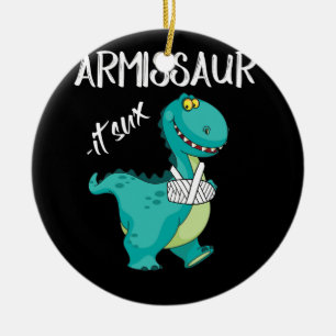 Brken Arm Dinosaur it Sux Julgransprydnad Keramik