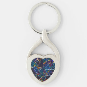 Brken Bubbles Twisted Heart Silverfärgad Nyckelring