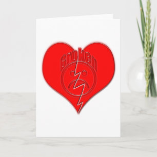Brken Heart Ledsen Ansikte Helgkort