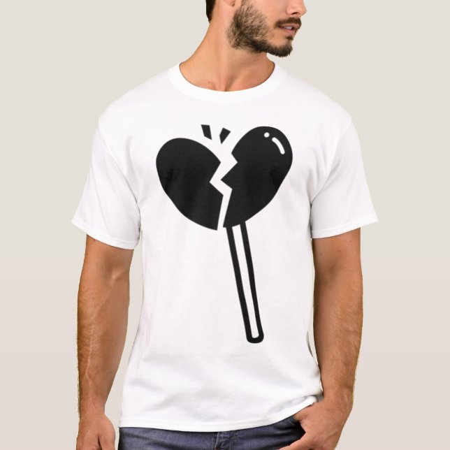 Brken Heart Lollipop Candy T Shirt (Framsida)
