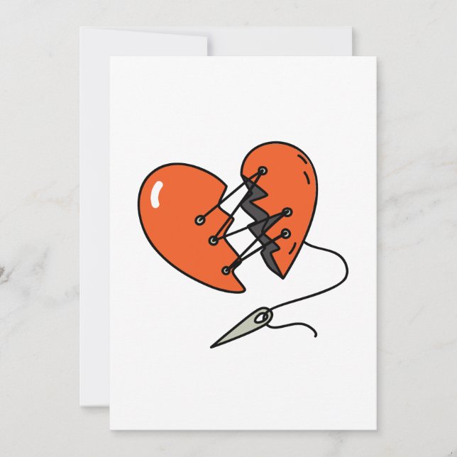 Brken Heart Red Inbjudningar (Framsida)