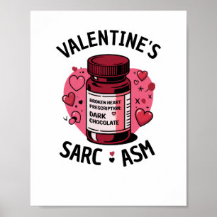 Brken Heart Rx-Mörk Chocolate Editable Valentine Poster