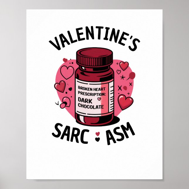 Brken Heart Rx-Mörk Chocolate Editable Valentine Poster (Framsidan)