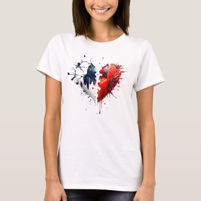 Brken hjärta stänk t shirt (Framsida)
