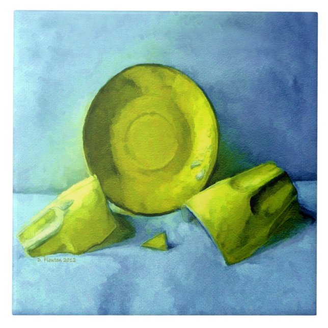 Brken Kopp och Saucer Kakelplatta (Framsidan)