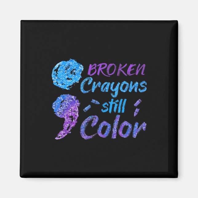 Brken Kritor still Färg Suicide Awareness Month Magnet (Framsidan)