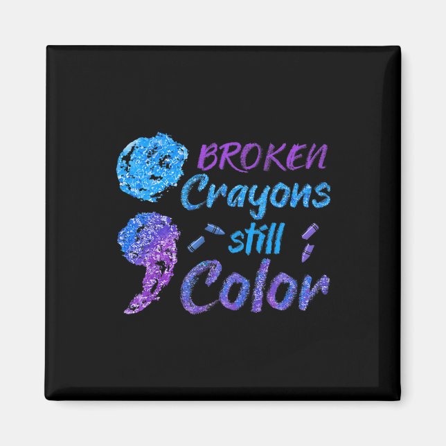 Brken Kritor still Färg Suicide Awareness Month Magnet (Framsidan)