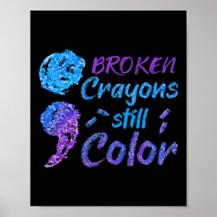 Brken Kritor still Färg Suicide Awareness Month Poster