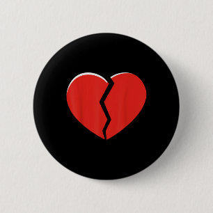 Brken Red Heart Valentines day Funny Heart Design Knapp