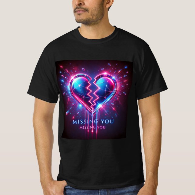 Brken Spegel Heart Manar Tshirt T Shirt (Framsida)