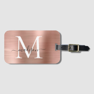 Brly Ro Guld Brushed Metall Monogram-skript Bagagebricka