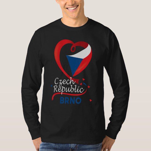 Brno Czech Republic Heart Flagga Lejon Jacka av Ar T Shirt (Framsida)