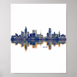 Brno Skyline Poster