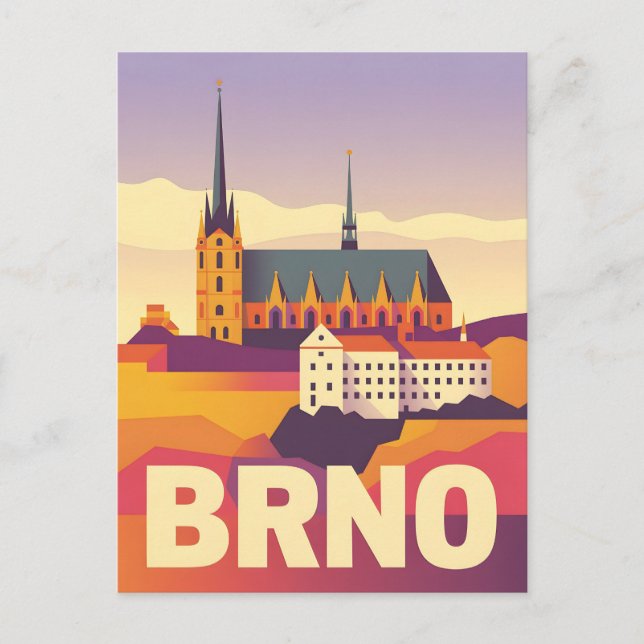 Brno-vintage Vykort (Framsida)
