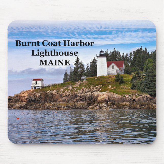 Brnt Jacka Harbour Lighthouse, Maine Mousepad Musmatta (Framsidan)