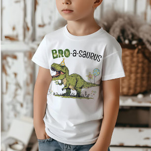 Bro-a-saurus Dinosaur Theme Barns födelsedag Party T Shirt
