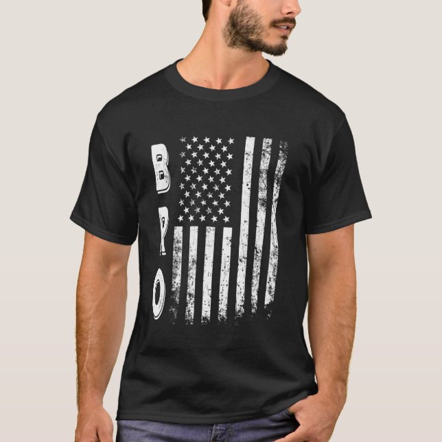 Bro Amerika Flagga Fars dag 4 juli Män  T Shirt (Framsida)