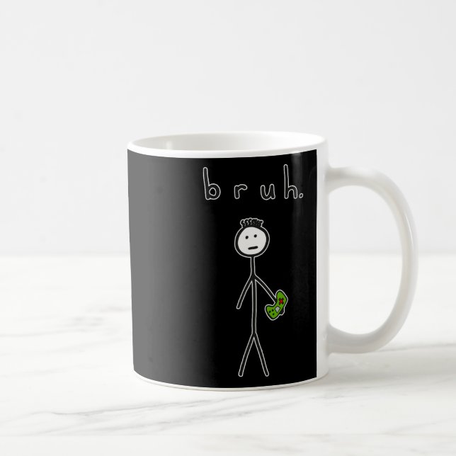 Bro Brah Cute Stick figur för videospel Kaffemugg (Höger)