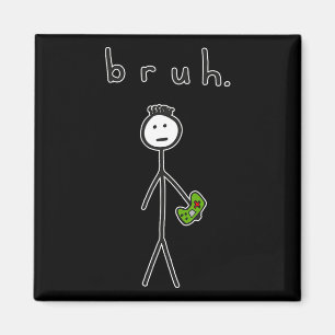 Bro Brah Cute Stick figur för videospel Magnet