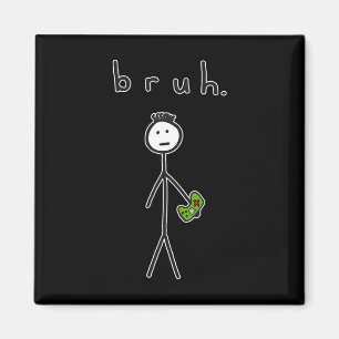 Bro Brah Söt Stickfigur För TV-Spel Gamer Lo Magnet