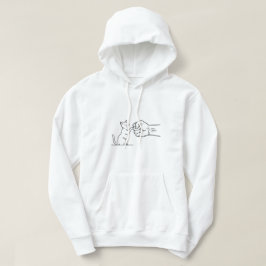  "Bro Cat" Minimalist Fist Bump Hoodie