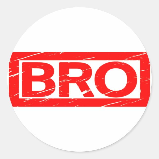 Bro Frimärke Runt Klistermärke (Framsida)
