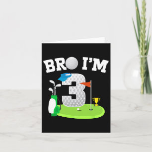 Bro I är 3 år gammalt Golf-tema 3:e födelsedagsgol Kort
