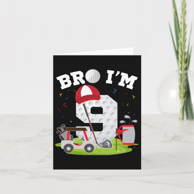 Bro I är 9 år gammalt Golf-tema 9:e födelsedag Gol Kort (Framsida)