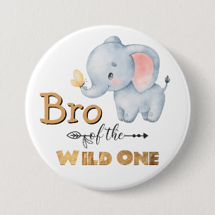 Bro i Vild 1 Elephant Gold Foil Button Knapp