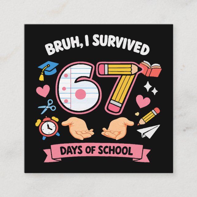 Bro jag överlevde 67 dagar i skolan tilläggskort (Framsida)