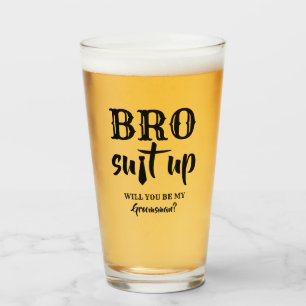 Bro Kostym Up - lustigt Groomsman Frieri Glaskopp