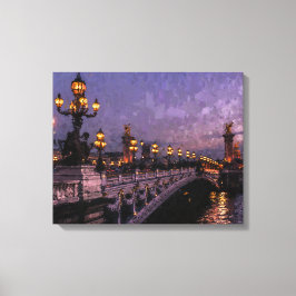 Bro med lyktor canvastryck