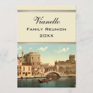 Bro och kanal, Venedig, Italien Familjesammankomst Inbjudningar
