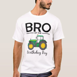 Bro of the Birthday Boy Tractor Farm Party Family T Shirt