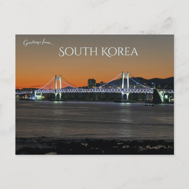 Bro över Busan Sydkorea Vykort (Framsida)