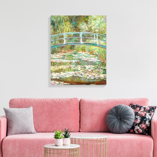 Bro över damm med näckrosor | Claude Monet |  Canvastryck (Insitu (Vardagsrum))