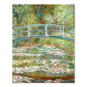 Bro över damm med näckrosor Claude Monet Fototryck
