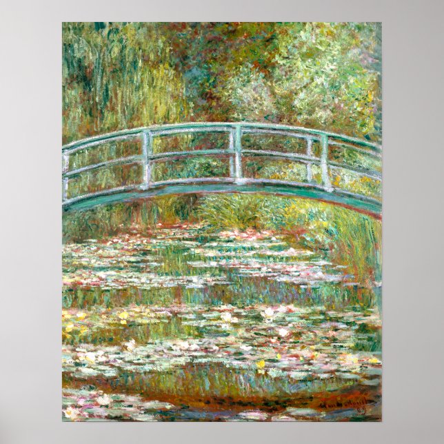 Bro över damm med näckrosor | Claude Monet |  Poster (Framsidan)