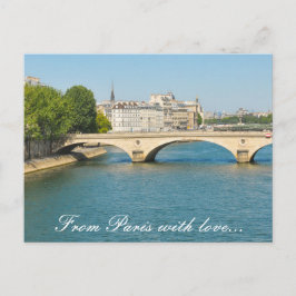 Bro över floden Seine i Paris, Frankrike Vykort