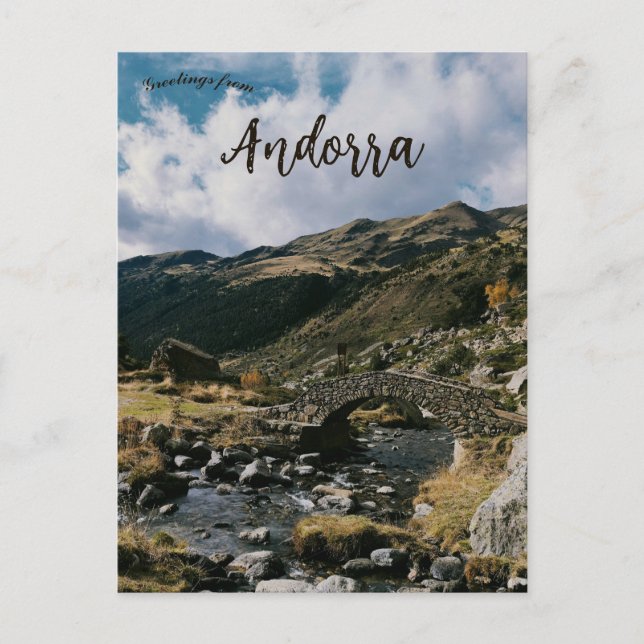 Bro över Inclesdalen i Andorra Vykort (Framsida)