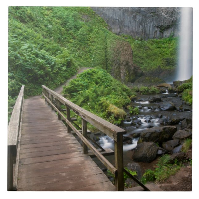 Bro över Latourell Falls, Columbia River Gorge, Kakelplatta (Framsidan)