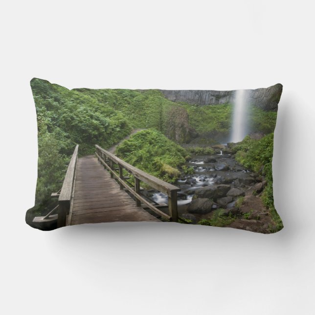 Bro över Latourell Falls, Columbia River Gorge, Lumbarkudde (Framsida)