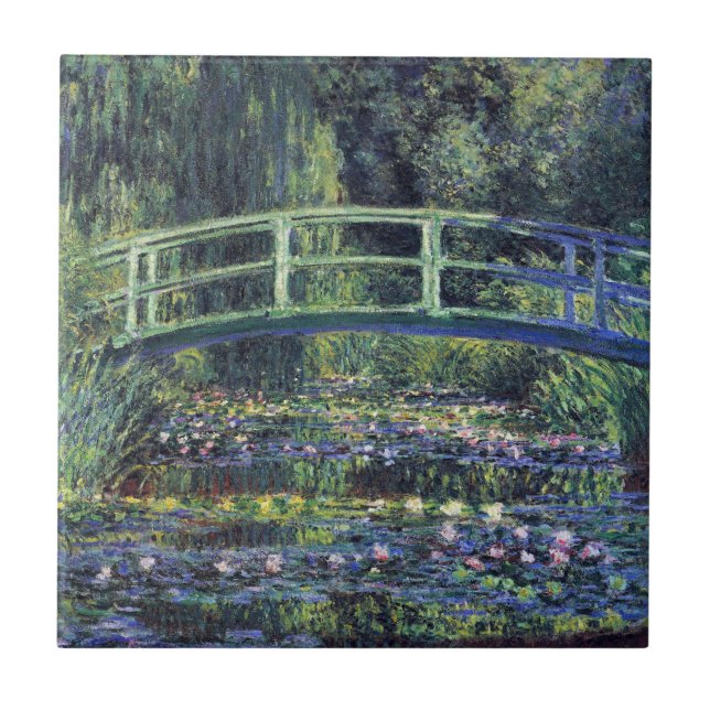 Bro över näckrosdammen av Claude Monet Kakelplatta (Framsidan)