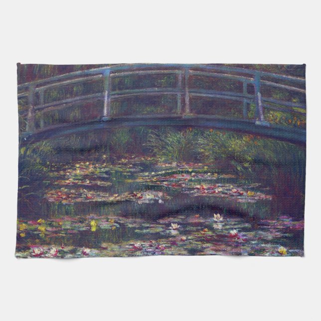 Bro över näckrosdammen av Claude Monet Kökshandduk (Horisontell)