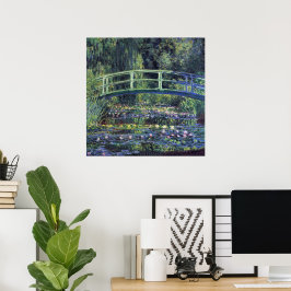 Bro över näckrosdammen av Claude Monet Poster