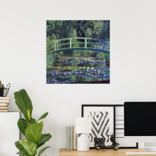 Bro över näckrosdammen av Claude Monet Poster